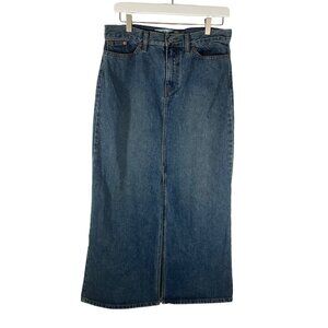 Gap Womens Denim Maxi Skirt Size 8 Blue 100% Cotton Vintage 02nFall Collection